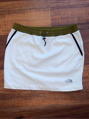 The North Face White Skirt with Olive Waistband and Black Trim